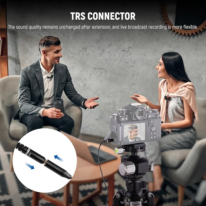 NEEWER 2m Wired Dual Lavalier Microphones with 4m Extension Cable, Mini Clip On Omnidirectional Condenser Lapel Lav Mic 3.5mm TRS for DSLR Mirrorless Camera Camcorder Interview Vlog, LM3 - Image 4