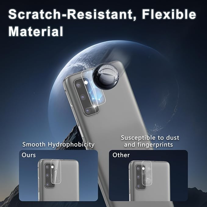 2+2 Pack for Samsung Galaxy S20 Screen Protector | Camera Lens Protector, Fingerprint Unlock, 9H Hardness Tempered Glass, Anti-Scratch, Case Friendly, HD Clear, Bubble-Free - Image 5