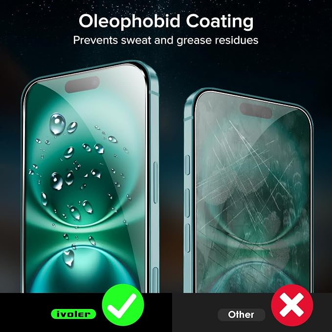 ivoler Screen Protector for iPhone 16 Plus 6.7" Tempered Glass 2-Pack | with [Easy Installation Frame], Anti-Scratch Case Friendly Clear HD Film for iPhone 16 Plus 6.7 inch - Image 6