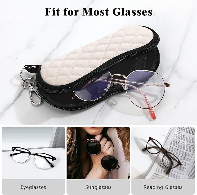 MoKo Sunglasses Soft Case Ultra Light Neoprene Zipper Eyeglass Case for Men Women - Image 4