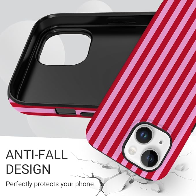 TPU Phone Case for iPhone 13, MagSafe Wireless Charging Compatible, Shockproof Slim Fit Protective Cover with Anti-Yellowing & Raised Camera Protection (Stripes 4, iPhone 13) - Image 5