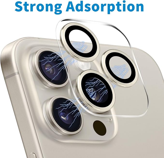 3 Pack Dengduoduo Tempered Glass Camera Lens Protector for iPhone 15 Pro 6.1" & for iPhone 15 Pro Max 6.7", Ultra HD, 9H Hardness, Anti-Scratch, Case Friendly, Easy to Install [No Affect on Night Shots] - Image 4