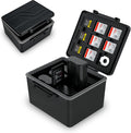 JJC DSLR Camera Battery & SD Card Case Holder for Canon Nikon Sony Fujifilm | Holds up to 6 LP-E6 LP-E6NH EN-EL15 NP-FZ100 NP-W235 Batteries/6 SD/12 TF/3 CFexpress Type A & 2 XQD Cards, with Labels by JJC