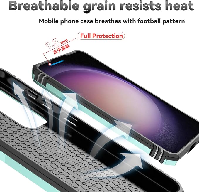 for Samsung Galaxy S24 Plus Case with Camera Lens Cover HD Screen Protector, Military-Grade Drop Tested Magnetic Ring Holder Kickstand Protective Phone Case for Samsung Galaxy S24 Plus (Dark Green) - Image 9