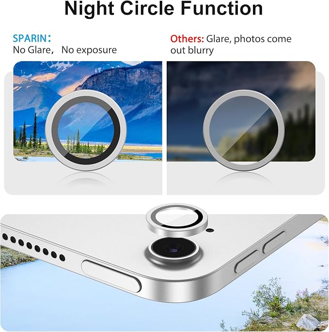 SPARIN 2+2 Pack Screen Protector for iPad (A16) 11th/10th Gen (11”/10.9”) | Tempered Glass + Camera Lens Protector Full Protection, Case Friendly, Anti Scratch, Apple Pencil Compatible-Silver - Image 3