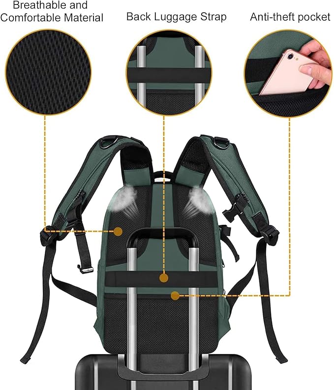 MOSISO Camera Backpack, DSLR/SLR/Mirrorless Photography Camera Bag | Waterproof Hardshell Bag with Insert&Tripod Holder&Laptop Compartment Compatible with Canon/Nikon/Sony, Emerald Green - Image 5
