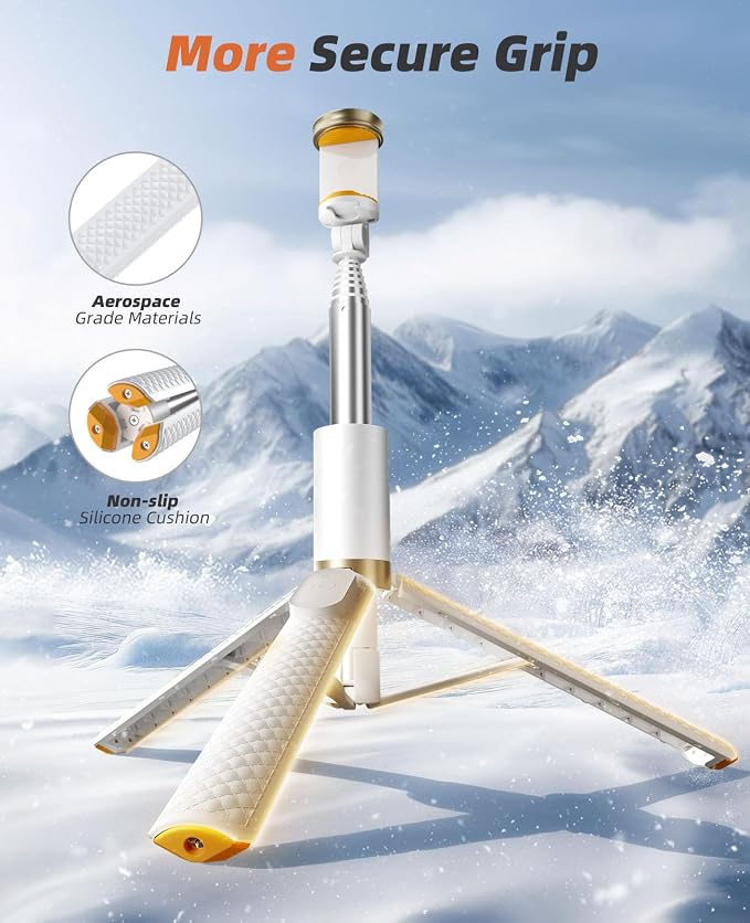 Tripod for iPhone, Selfie Stick with Remote, Stable & Durable Phone Tripod | Portable Travel Cell Phone Stand, Extendable All-in-1 Tripod for Video Recording Compatible with iPhone Android - Image 4