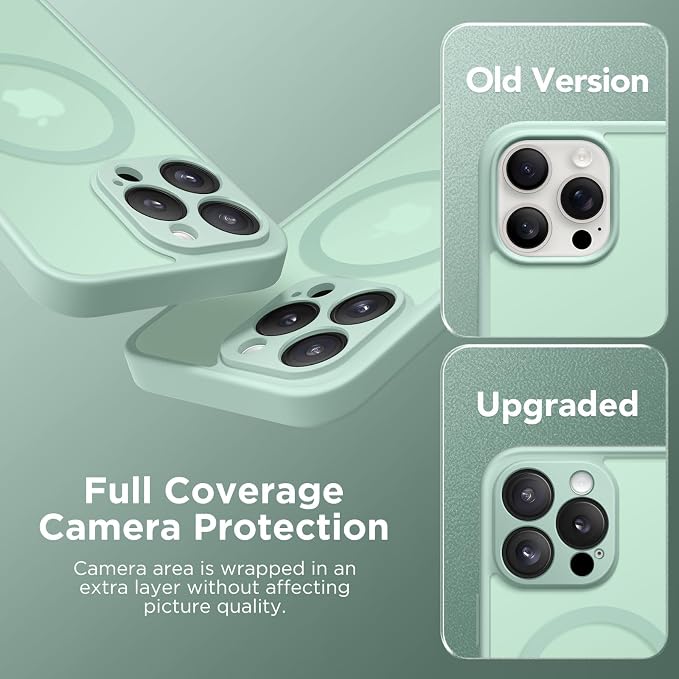 CAPRARO for iPhone 16 Pro Max Case, Compatible with MagSafe Mint Green | Upgraded [Full Camera Protection] Protective Translucent Matte Women Girl Magnetic Phone Case Cover, Mint Green - Image 5
