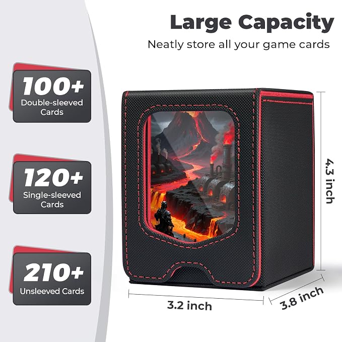 Fabmaker 8 Pack Deck Box Compatible with MTG Commander,Comman-der Deck Box | gnetic Trading Card Storage Box with Comman-der, Fits 100 Double-Sleeved Cards, Card Box Compatible with Magic the Gathering - Image 2