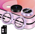 for Samsung Galaxy Z Flip 8 Camera Lens Protector, Individual Metal Ring Tempered Glass Lens Cover, [Strong Adsorption] Scratch Resistant Ultra-Thin HD Clear Lens Cover, 1 Set-Purple Sparkly by Btscase