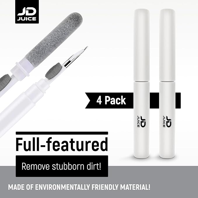 4 Pack - Earbuds Cleaning Kit Earbud Cleaning Kit - Phone Cleaning Kit in-Ear Headphones Cleaning Pen Tool, Portable 3-in-1 Laptop Cleaning Kit Electronic Cleaner with a Sponge, Metal Pen Tip - Image 2