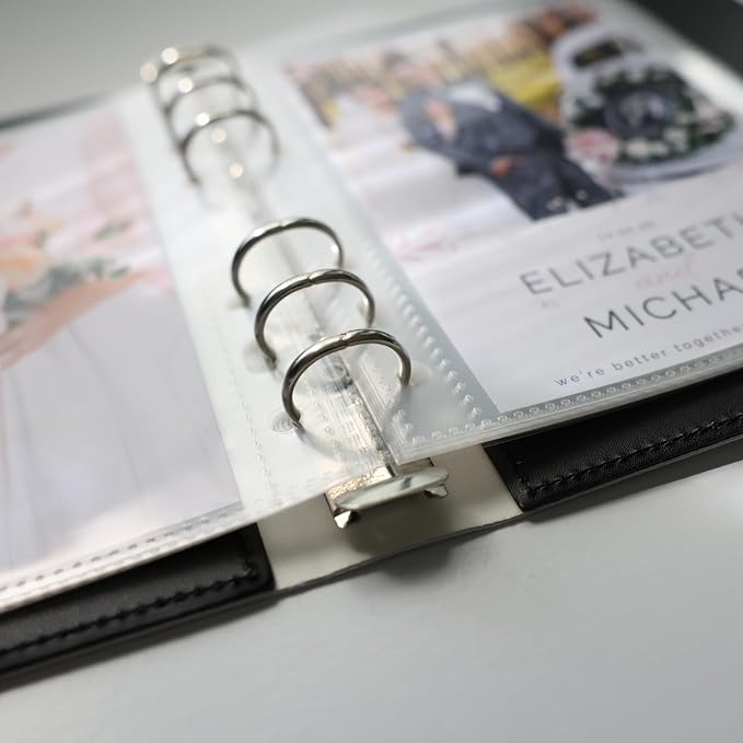 Photo Album For 2X6 Photo Booth Slip In Strips And 4X6 Pictures - 6 Ring Notebook Binder With 20 2 By 6 Sleeves - Fits 80 Photobooth Prints (WHITE HARD COVER, 4X6) - Image 3