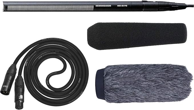 Sennheiser MKH 416-P48 Video, Cinema and Broadcasting Shotgun Microphone Complete Kit with LyxPro XLR Cable & Windscreen Bundle by Unknown
