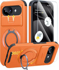 JAME for Google Pixel 10A Case with Ring Stand & Slide Camera Cover Orange | Ring Holder Kickstand, Screen Protectors, Dual-Layer Shockproof Protective, Magnetic Accessory Friendly Phone Case, Orange by JAME