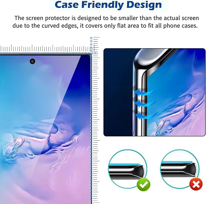 3 Pack Galaxy S10 Plus Screen Protector, HD Clear Tempered Glass, Fingerprint Unlock, 3D Curved, Scratch Resistant, No Bubble for Samsung Galaxy S10 Plus 5G Glass Screen Protector - Image 7