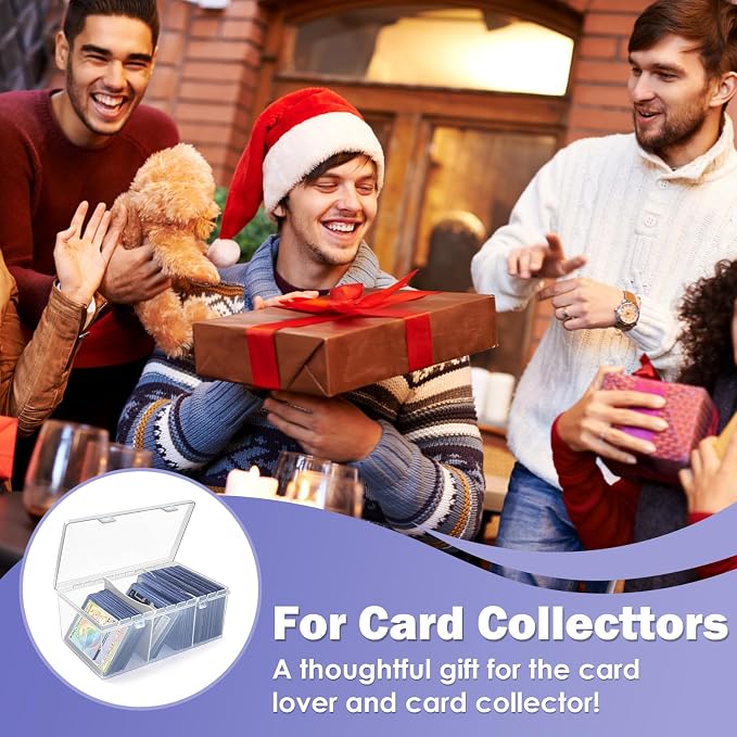 Trading Card Storage Box with 2 Dividers,Toploads Storage Box Plastic Baseball Card Storage Box for 500+ Sports Cards 100+ Top Loads for MTG Magic TCG Yugioh Playing Card Case Holder (1 Pack) - Image 7