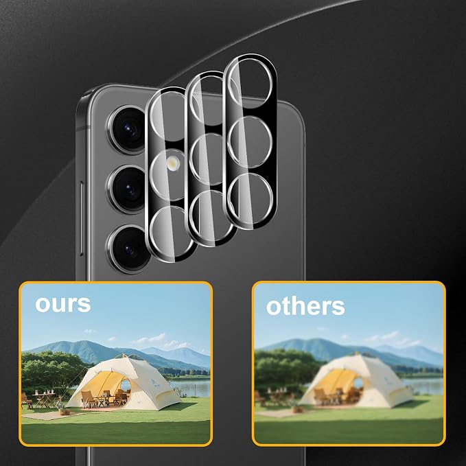 3 Pack Camera Lens Protector for Samsung Galaxy S24 | Tempered Glass,Anti-Fingerprint,9H Hardness,Scratch Resistant,Easy to Install,Bubble Free,HD Clarity - Image 6