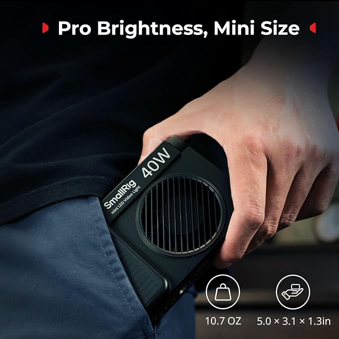 SmallRig RM 40C Portable RGB LED Video Light, Mini Camera Fill Light | 2500K-10000K CRI 96 TLCI 99, 4800mAh, LCD Display, for TikTok YouTube Content Creators Photographer Gifts - 5359 - Image 2