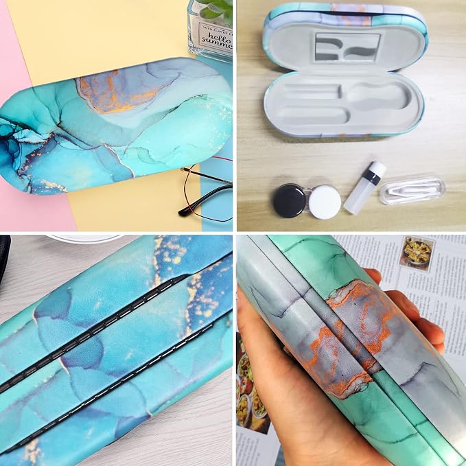 AITIME 2 in 1 Contact Lens and Glasses Case Combo,Contact Travel Case Kit | Double Sided Eye Contact Case with Remover Tool,Storage Organizer Accessories,Cute Eyeglasses Case with Contact Holder - Image 4