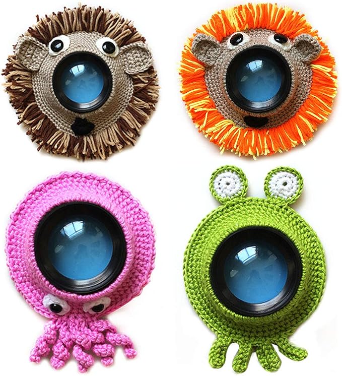 Shutter Hugger,Camera Lens Stand Camera Buddies Shutter Hugger Photography Props, Handmade Pet Knitted Lens Accessories Pet for Portable Video Devices(Color:Blue) - Image 3