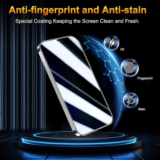 QsmQam 3 Pack Screen Protector for Samsung Galaxy A37 5G + 3 Pack Camera Lens Protector, Ultra HD Tempered Glass, 9H Hardness, Anti Scratch, Easy Installation - Case Friendly - Image 5