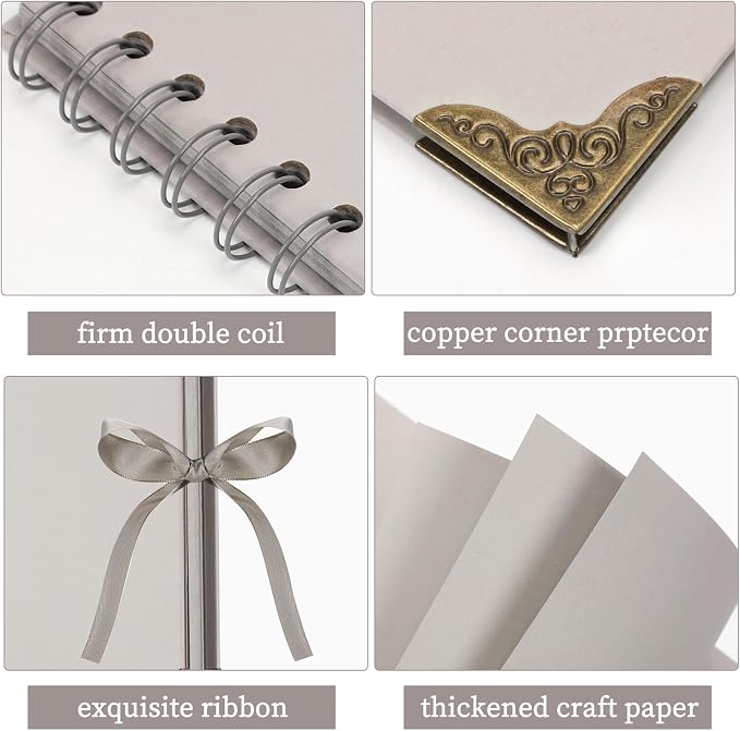 LOYALBOOK 8 x 8 inch DIY Scrapbook Album 60Pages For Wedding Family Photo | Nice Thick Sturdy&Well-Made Good Value Craft Parties Birthday Dinners Graduation Ceremonies Diplomas Storage - Image 3