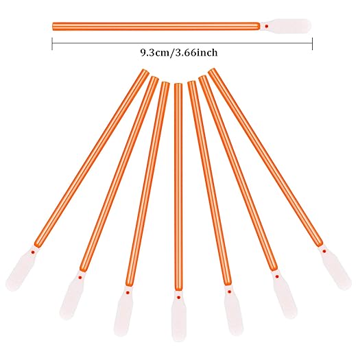 Chinco 200 Pieces Foam Swab Sponge Swab Foam Tips Sponge Stick for Inkjet Printer Print Head Camera Optical Lens Optical Equipment(Orange,3.66 Inch) - Image 3