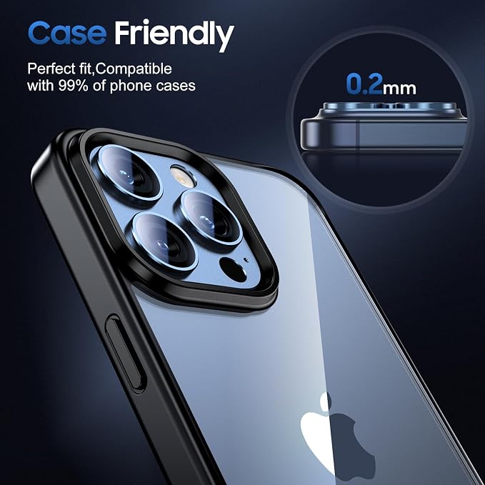 UniqueMe for 3 Pack iPhone 15 Pro/15 Pro Max Camera Lens Protector-All-Blue | Drop Protection, Case Friendly, Camera Cover Screen, Update New Version - Image 6