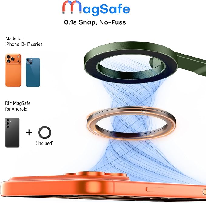 OMOTON TP06-E [3-Adjust] Sturdy Magnetic Phone Tripod for iPhone 17 Pro Max | Aluminium Phone Stand for MagSafe with Hook 1/4" Screw& Arca, Travel Essentials Gift for Vlog, Creators, Live, Green - Image 8