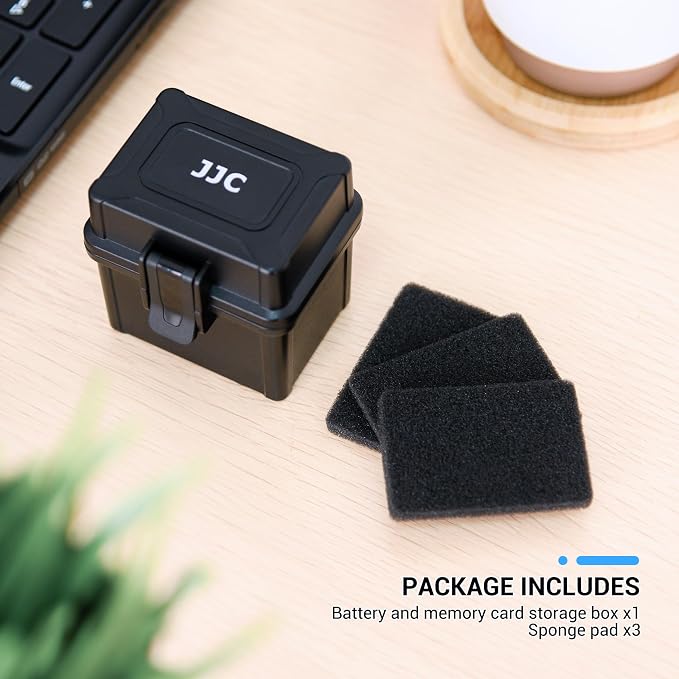 JJC Small Camera Battery SD Card Case Holder for Canon Nikon Sony Fuji DSLR | Battery Organizer Holds up to 2 LP-E17 LP-E12 EN-EL25 EN-EL14 NP-FZ100 FW50 NP-W235 NP-W126 Batteries, Water-Resistant - Image 7