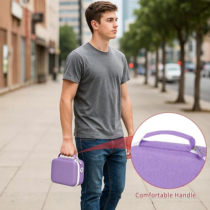 casmilee Camera Case for Sony Alpha ZV-E10 Alpha a6400/ a6700/ a6100/ a6000/ a6600/ a6500 Mirrorless Digital Camera, Hard Travel Bag with a Shoulder Strap for Lens & Accessories (Purple, Medium) - Image 8