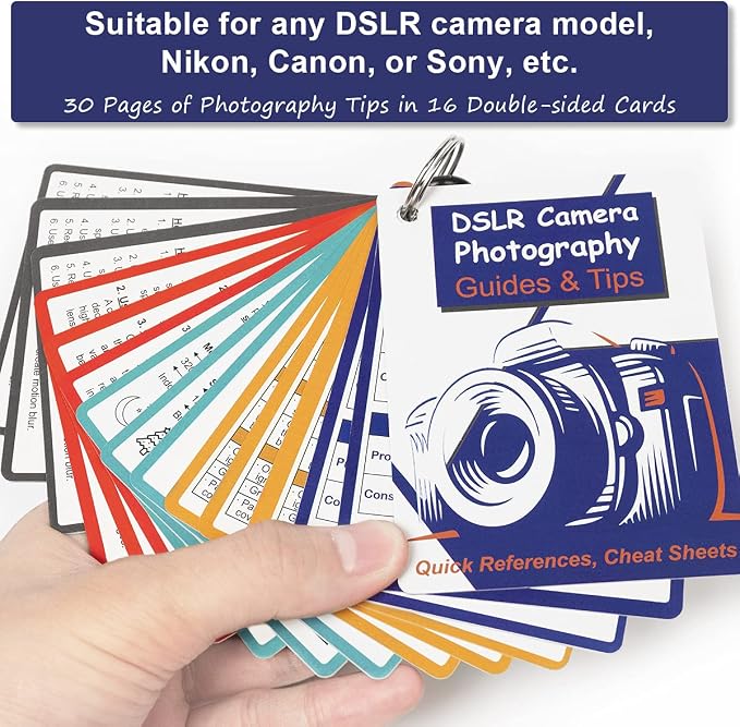 DSLR Cheat Sheet Photography Accessories Camera Accessories for Canon Nikon Sony Photography Gifts for Photographer Quick Reference Cards Guides Tips Settings Exposure Modes Composition And More 4×3in - Image 2