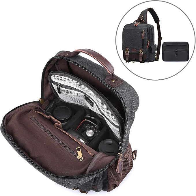S-ZONE Padded Folding Camera Bag for DSLR SLR Camera TLR Sony Canon Nikon or Flash | Raindrop Proof, Fits in a Backpack, Suitable for Sony Canon Nikon or Flash - Image 4