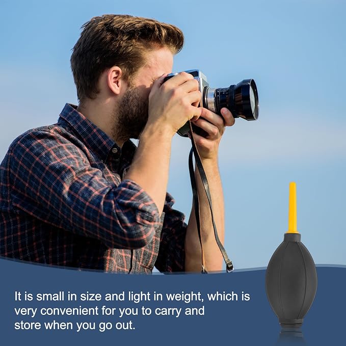 PATIKIL Soft Tip Air Blower Dust Blaster, 3 Pcs Rubber Bulb Air Pump Dust Blower Cleaner Cameras Lens Cleaning Tool with Long Nozzle for Camera Lens Computer Keyboard, Black/Yellow - Image 5