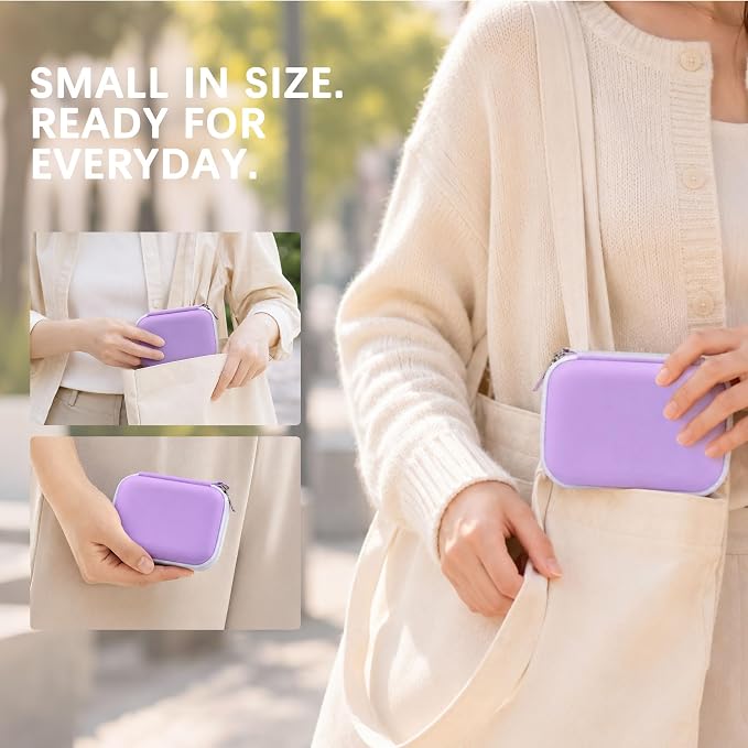 Camera Carrying Case for KODAK PIXPRO FZ55/ FZ45 Digital Camera | Camera Storage Case. Hard Protective Bag With Mesh Pocket Fits Batteries Cable Memory Card Card Reader, Purple - Image 9
