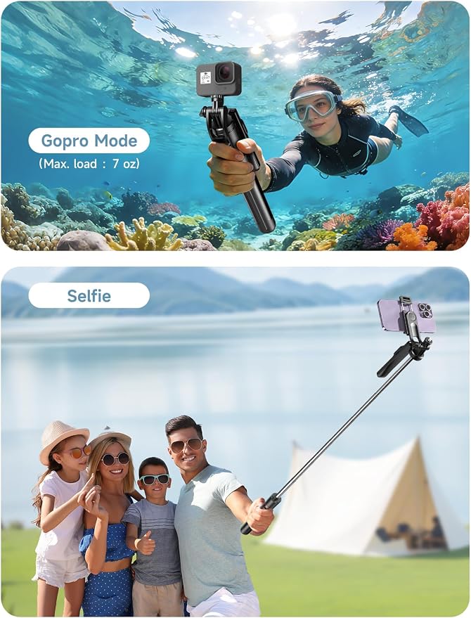 67’’ Selfie Stick Tripod with Light, Basic Phone Stand for iPhone & Samsung, All-in-One Extendable Tripod with Remote, 360° Rotation Handle, Portable Travel Vlog Kit for Video Recording Live Streaming - Image 7