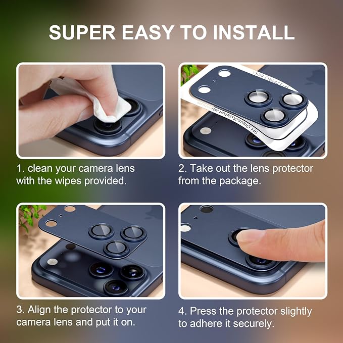 for iPhone 17 Pro Max Camera Lens Protector, Deep Blue | [Military Grade Shatterproof] [Strong Adsorption] [Case Friendly] Matte Metal Tempered Glass Camera Screen Cover Accessories - Image 7