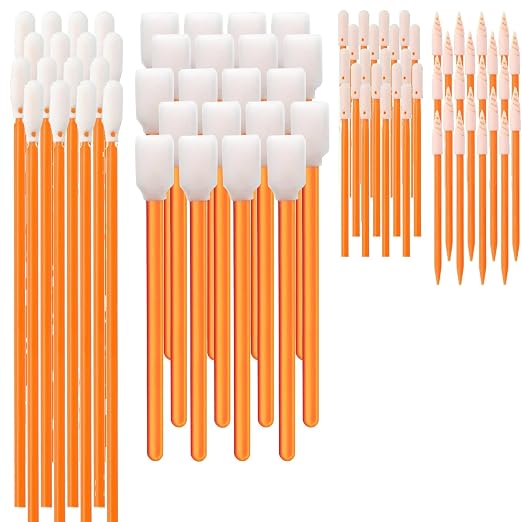 Wellgler's Foam Cleaning Swabs, Multi-Purpose Cleanroom Foam Tip Cleaning Swab Kitip Cleaning Swab Kit (orange100) by DisposableOralSwabs