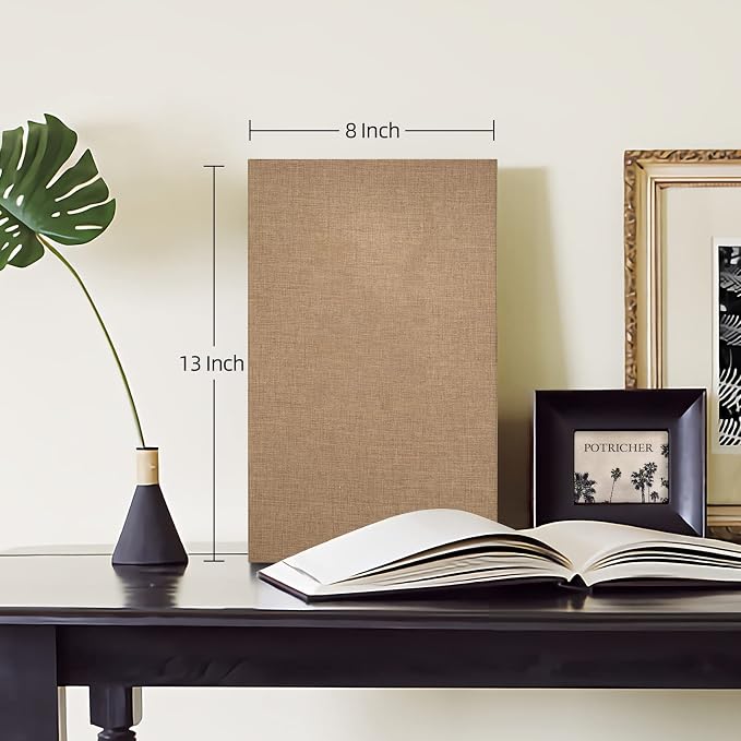 potricher Photo Album 4x6, 300 Pockets, Linen Cover, Khaki | Small Capacity 4x6 Picture Albums with Horizontal Pockets, 4x6 Photo Book for Family, Wedding, Baby, Anniversary - Image 2