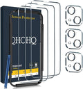 QHOHQ 3 Pack Screen Protector for iPhone 14 / iPhone 13 [6.1 Inch] with 3 Pack Tempered Glass Camera Lens Protector, Ultra HD, 9H Hardness,Case Friendly by QHOHQ