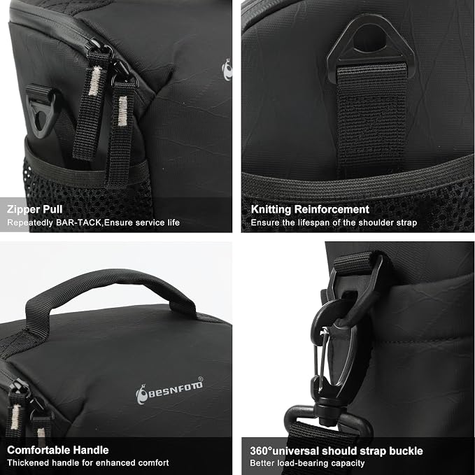 Besnfoto Camera Bag Small, Top-Load Holster Case for Mirrorless DSLR Compatible with Sony A7 IV, Canon R5 R6, Nikon Z6 Z7 with 24-70mm Lens, Compact Travel Shoulder Case with Belt Loop - Image 7