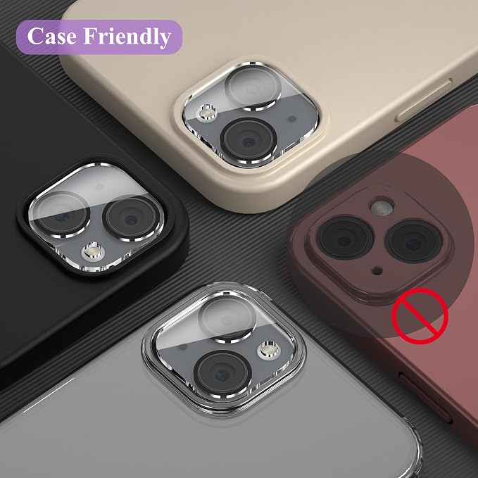 YWXTW [5 Pack Designed for iPhone 14 Camera Lens Protector, for iPhone 14 Plus Camera Lens Protector, Night Shooting Mode, Anti Scratch HD Clear 9H Hardness Tempered Glass - Image 6