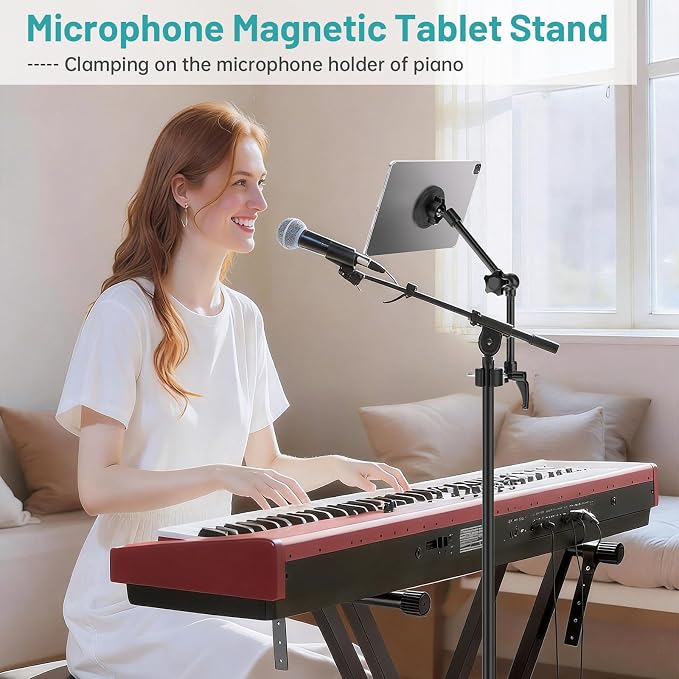 Magnetic iPad Holder Alloy Magic Arm Mount for Microphone Music Stand | Strong 20xN52 Magnets 360°Adjustable Tablet Mount,Compatible with MagSafe 4.7~13.5"iPad/Pro/Mini/Air,Galaxy Tab/Nexus/iPhone - Image 5