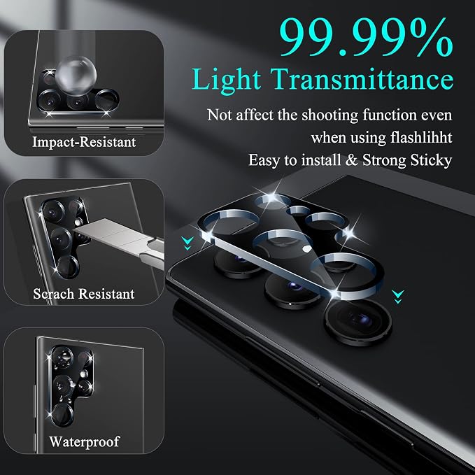 LYWHL [2+2 Pack] for Samsung Galaxy S23 Ultra Matte Privacy Screen Protector [Compatible Fingerprint] Anti-Spy Anti-Glare Full Adhesive Flexible Film + Camera Lens Glass Protector - Image 7