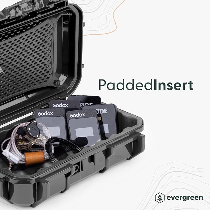 Evergreen Dry Box Tech Organizer – For Camera, Cables, Hard Drives, Memory Cards, Keys, Compatible with GoPro, Airtags (Medium, Rubber Boot, Clear) - Image 2