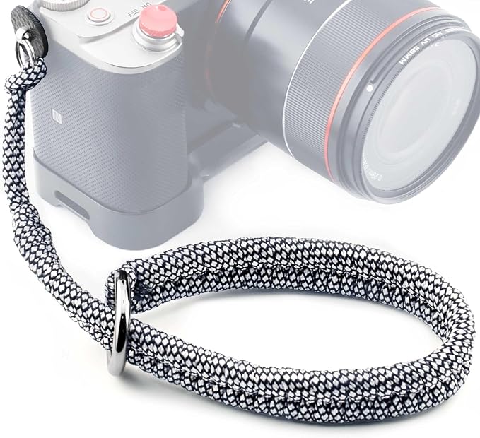 Paracord Camera Wrist Strap Lanyard-Quick Release for DSLR Mirrorless White | Adjustable wrist size,High-strength paracord material, lightweight 1.16oz, secure metal clasp,Fits Canon Nikon Sony Fuji by QiangNi