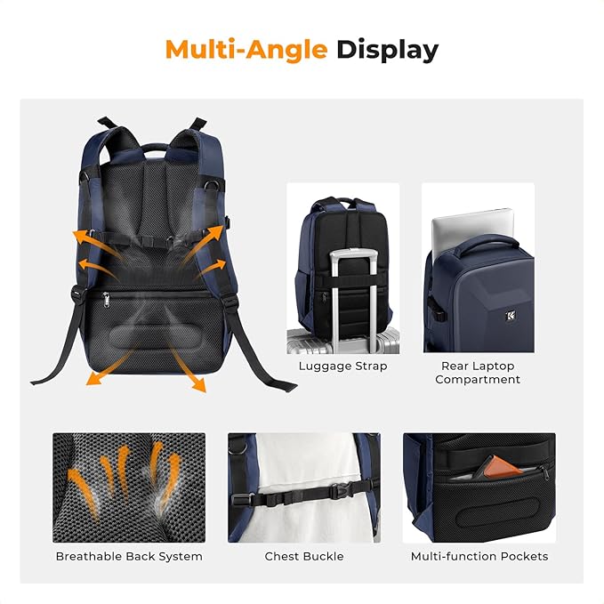 K&F CONCEPT Camera Backpack,Hardshell Photography DSLR Camera Bag | 15-15.6 Inch Laptop Compartment, Waterproof, Hard Shell Camera Case, Compatible with Canon/Nikon/Sony/DJI Mavic Drone, B07 - Image 4