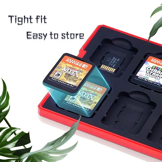doepeBAE Game Card Case for Nintendo Switch,Portable Game Card Holder,Hard Shell Storage Case,Large Capacity Switch Card Organizer with 12 Card Slots (M Red) - Image 3
