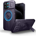 Dexnor for iPhone 15 Pro Max Case with Slide Camera Cover & Adjustable Kickstand, Compatible with MagSafe, Rugged Shockproof Bumper Cases Heavy-Duty Magnetic Protective Cover,6.7 inch,Phantom Purple by Dexnor