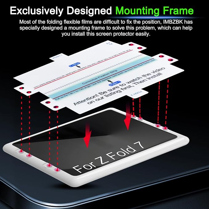 IMBZBK 9 in 1 Screen Protector for Samsung Galaxy Z Fold 8 Ultra/Z Fold 7 | 9H+ Hardness, Military Grade Shatterproof, Case Friendly, Bubble Free Auto-Dust Removal, 3+3+3 Pack - Image 2